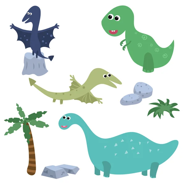 Set dinosaurios divertidos — Vector de stock