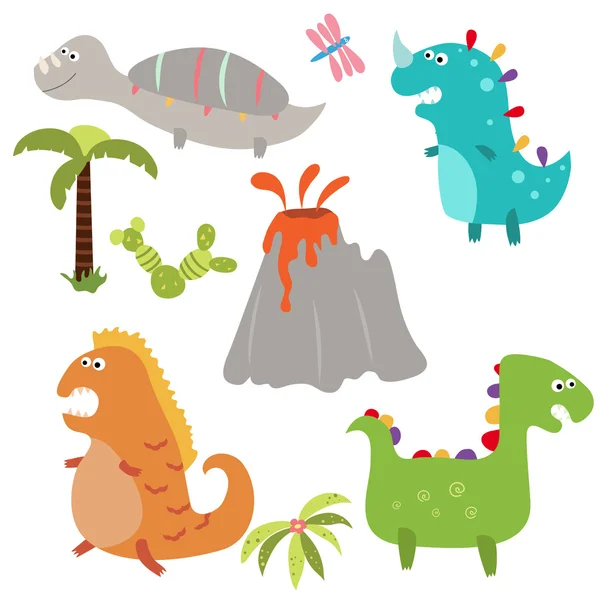 Забавные динозавры — стоковый вектор