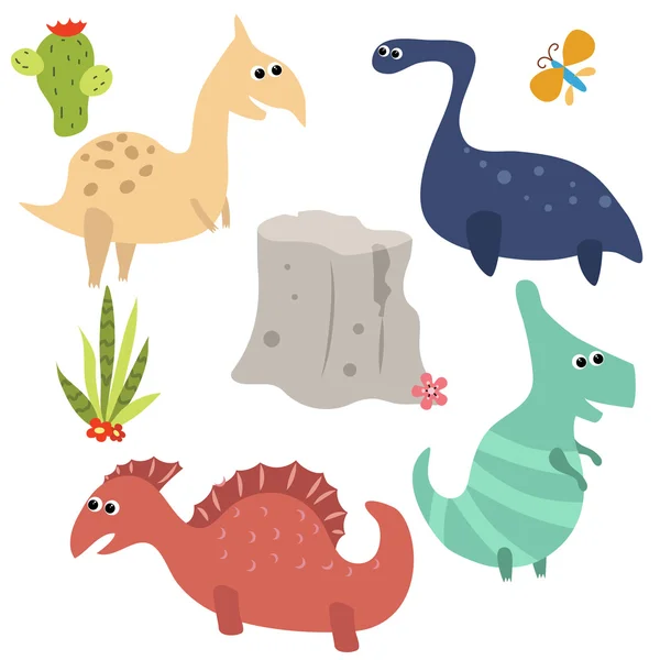 Set dinosauri divertenti — Vettoriale Stock