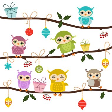 Sevimli baykuşlar kartıyla