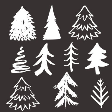 Noel ağacı el çekilmiş llustration.