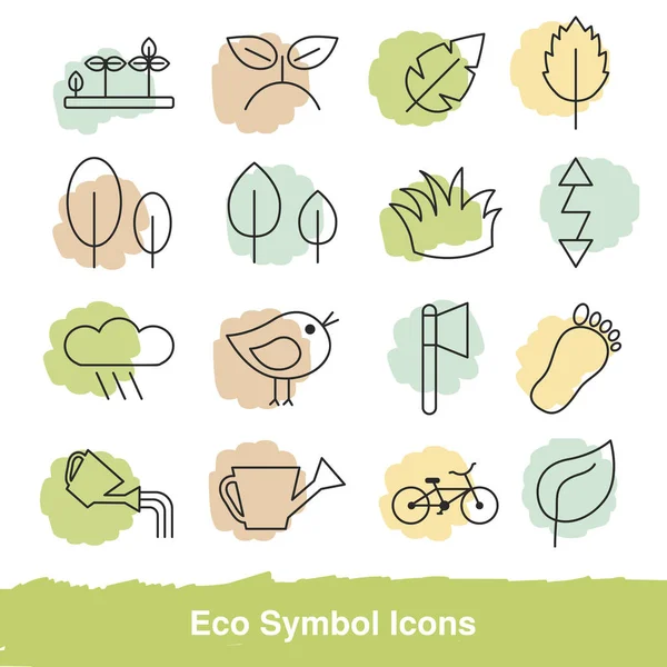 Conjunto de iconos de línea ecológica — Vector de stock