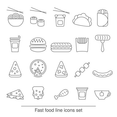Fast food hattı simgeleri ayarlandı