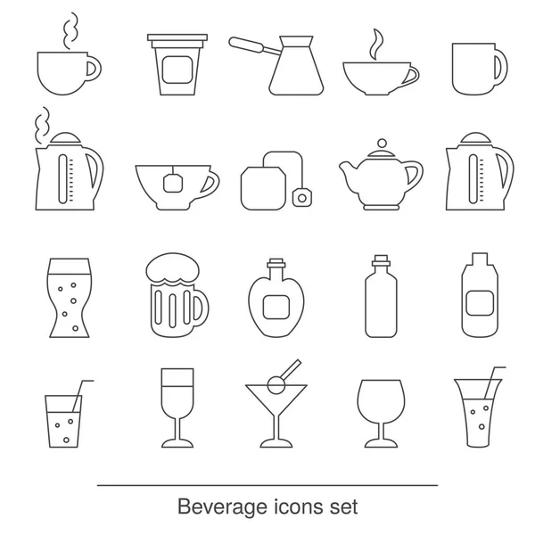 Conjunto de iconos de bebidas — Vector de stock