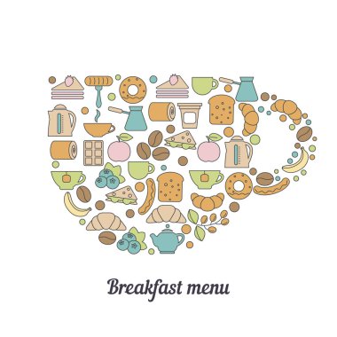 Kahvaltı vektör arka plan