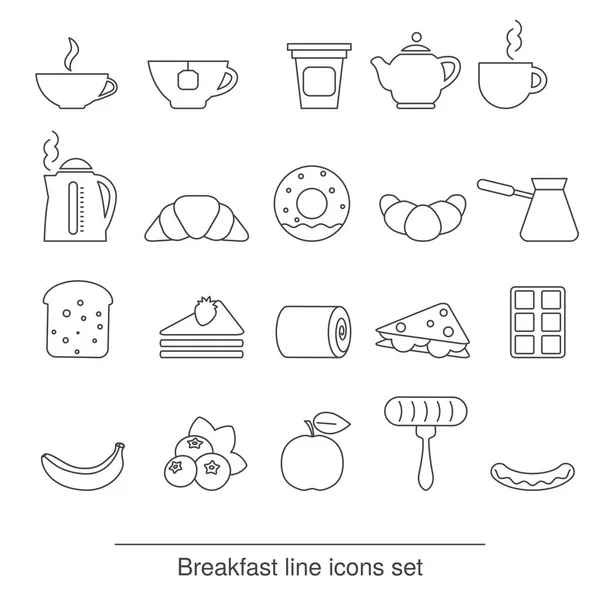 Ontbijt pictogrammen ingesteld — Stockvector