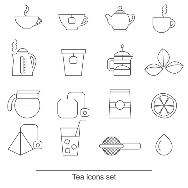 Conjunto de iconos de té — Archivo Imágenes Vectoriales