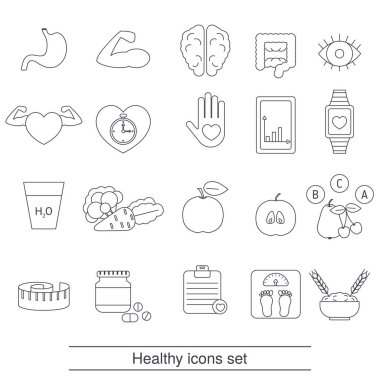 Sağlıklı yaşam Icons set