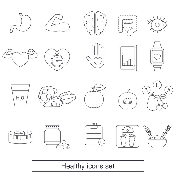 健康的生活方式图标设置 — 图库矢量图片