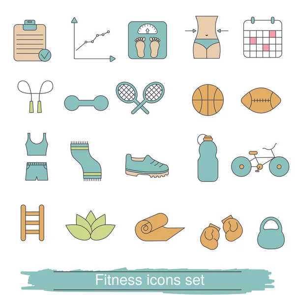 Conjunto de iconos Fitness — Vector de stock