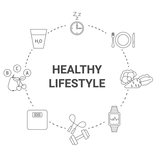 Zdravý životní styl koncept. — Stockový vektor