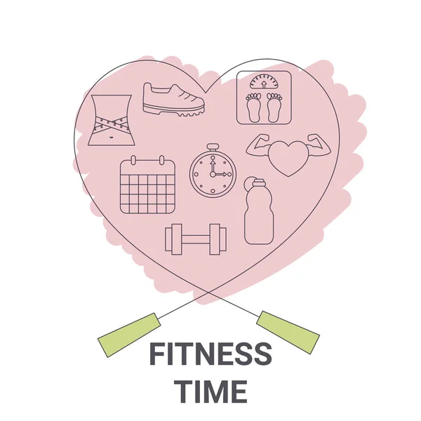 Concepto de tiempo fitness . — Archivo Imágenes Vectoriales