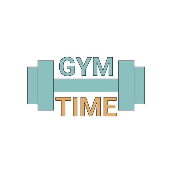 Gym tid logotyp — Stock vektor