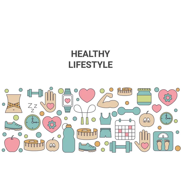Healthy lifestyle concept. — Stock Vector