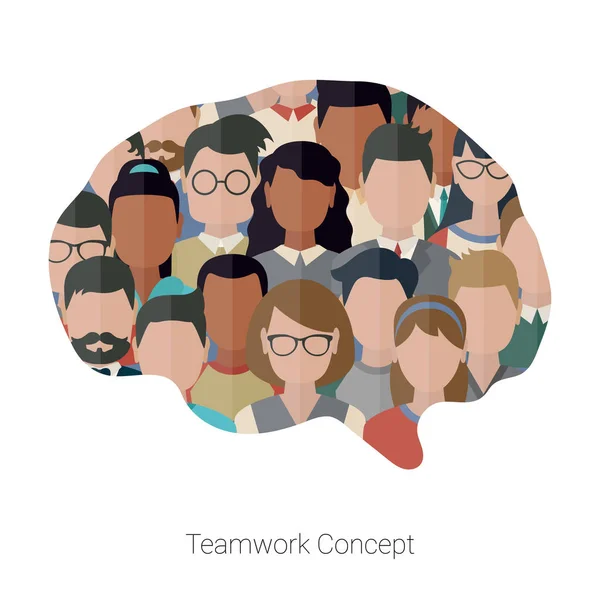 Concepto de trabajo en equipo con las personas — Vector de stock