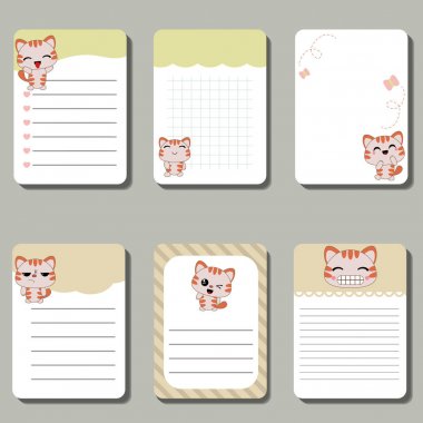 Kedi ile şirin yaratıcı kart dizisini.