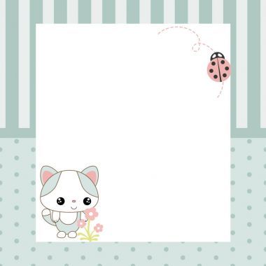 Tebrik kartı ile karikatür kedi.