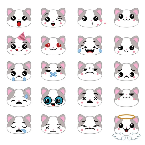 Carino emoticon set — Vettoriale Stock