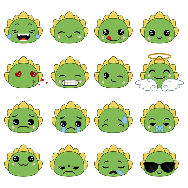 Conjunto de emoticonos lindo — Vector de stock