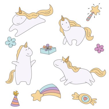 Tek boynuzlu at seti.