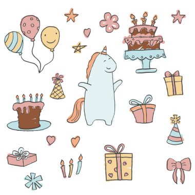 Tek boynuzlu at seti.