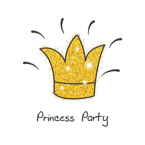 Decoração de festa princesa de ouro — Vetor de Stock