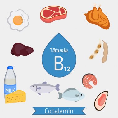 B12 vitamini veya Cobalamin Infographic