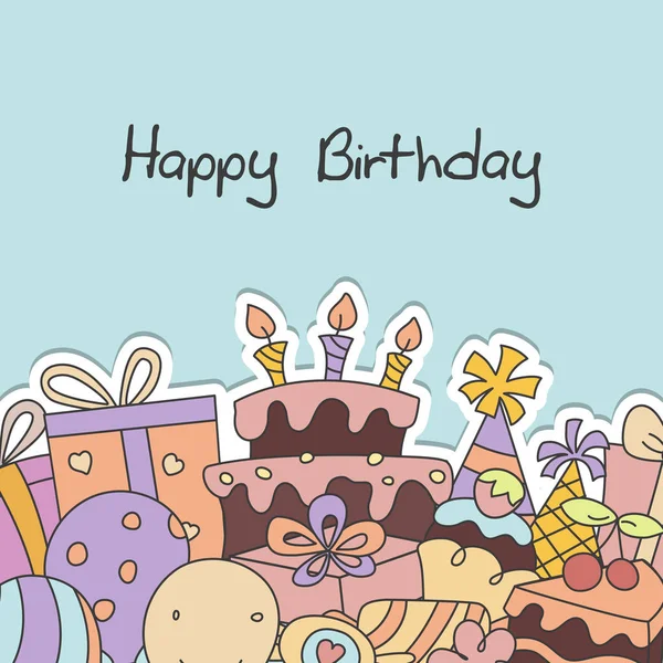 Tarjeta de cumpleaños feliz — Vector de stock