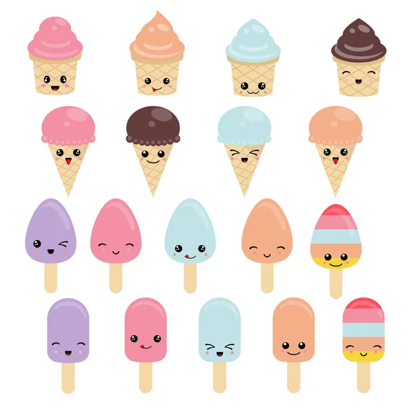 Conjunto de helados — Vector de stock