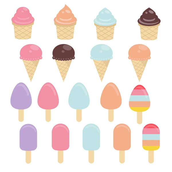 Conjunto de helados — Archivo Imágenes Vectoriales