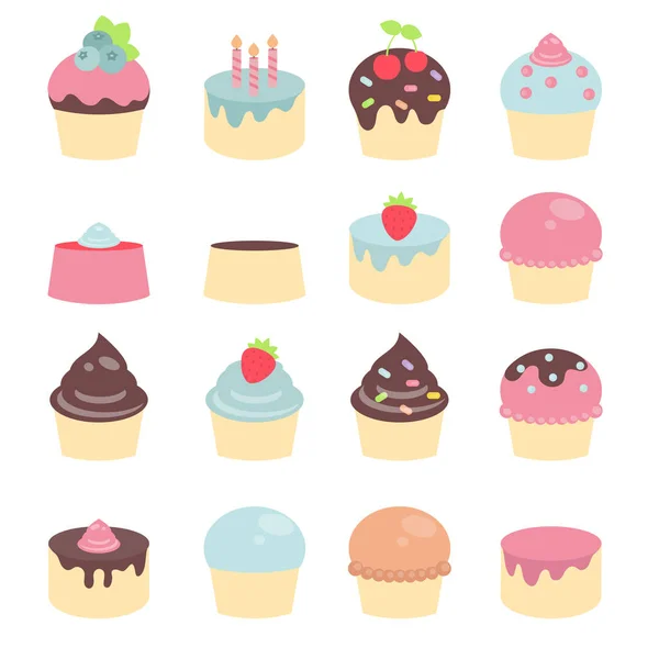 Conjunto de pasteles — Vector de stock