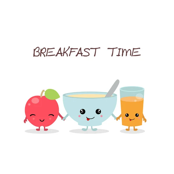 Comida y bebidas para el desayuno . — Archivo Imágenes Vectoriales