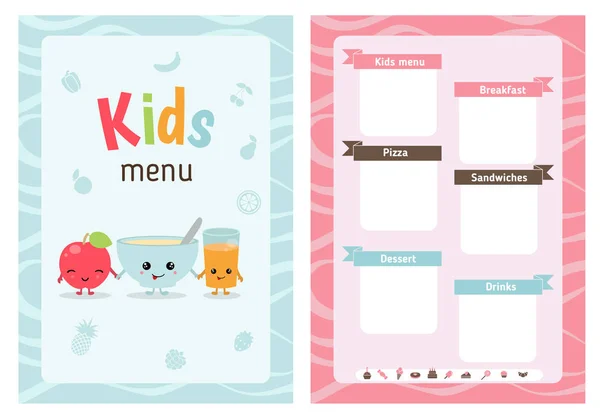 Děti menu design — Stockový vektor
