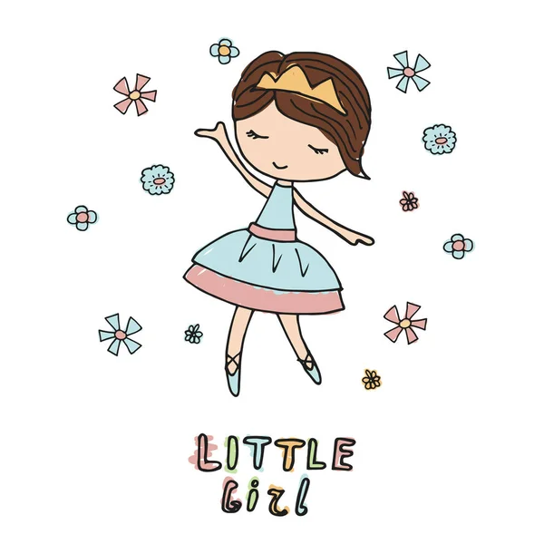 Cartoon little girl. — Stock Vector