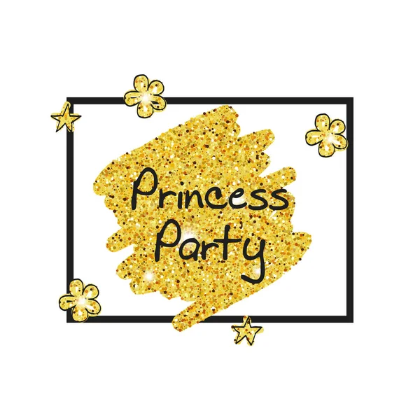 Gold Prinzessin Party Dekor — Stockvektor