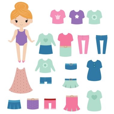 Vektör kağıt bebek.