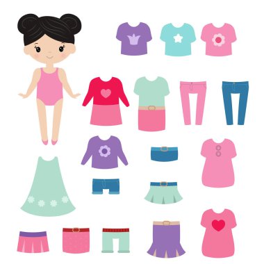 Vektör kağıt bebek.