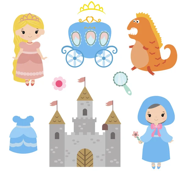 Colección de hermosas princesas — Vector de stock