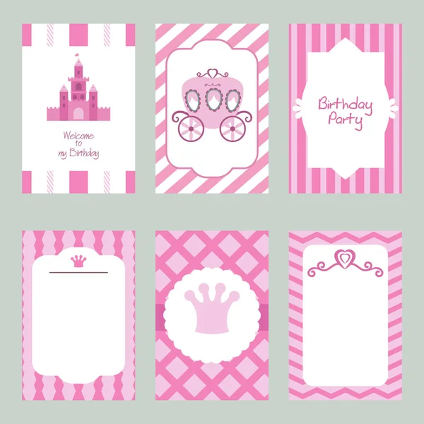 Collection of cute Birthday cards. — Stock Vector