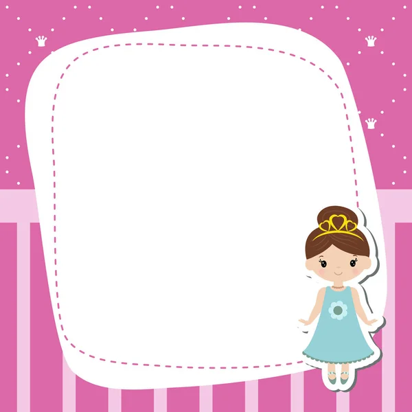 Tarjeta de felicitación con hermosas princesas . — Vector de stock