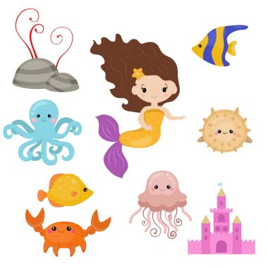 Sevimli kız deniz kızı