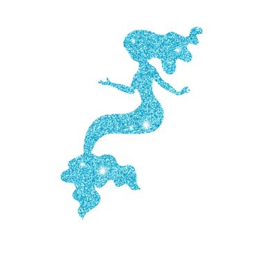 Deniz kızı ile toz pırıltılar silüeti