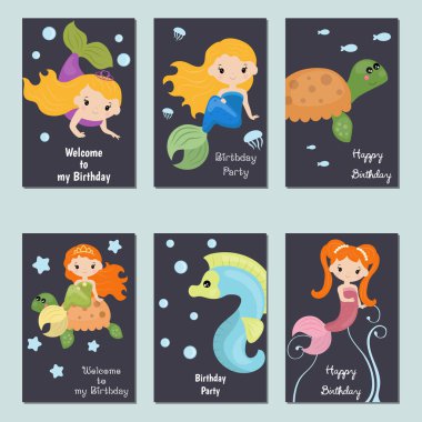 Şirin doğum günü kartları koleksiyonu.