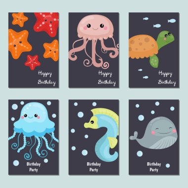 Şirin doğum günü kartları koleksiyonu.