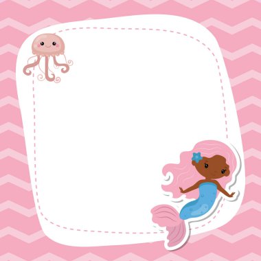 Tebrik kartı withcute kız deniz kızı.