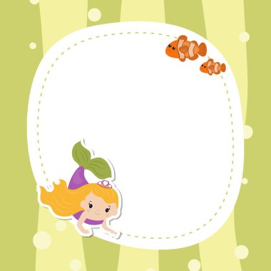 Tebrik kartı withcute kız deniz kızı.