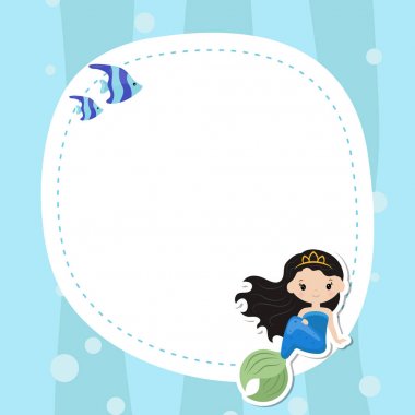 Tebrik kartı withcute kız deniz kızı.