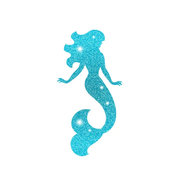 Silhouette di sirena con brillantini di polvere — Vettoriale Stock