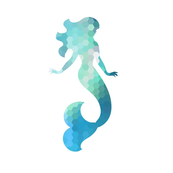 Silhouette einer Meerjungfrau — Stockvektor