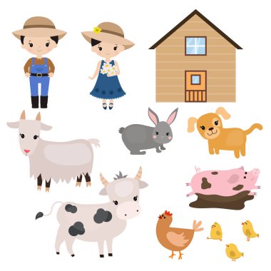 Bir grup çiftlik hayvanı.